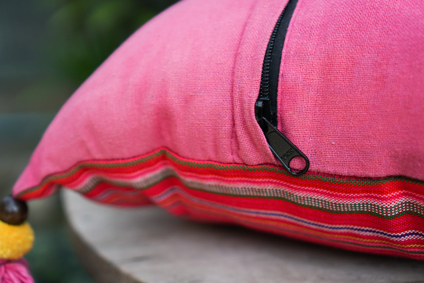 Artisanal Karen Fabric Pillow Case with Tassels