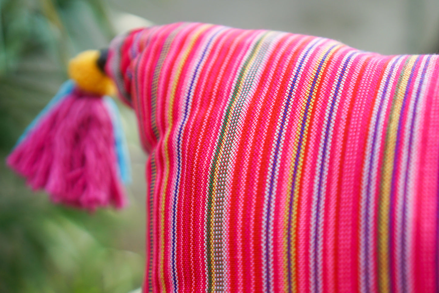 Artisanal Karen Fabric Pillow Case with Tassels