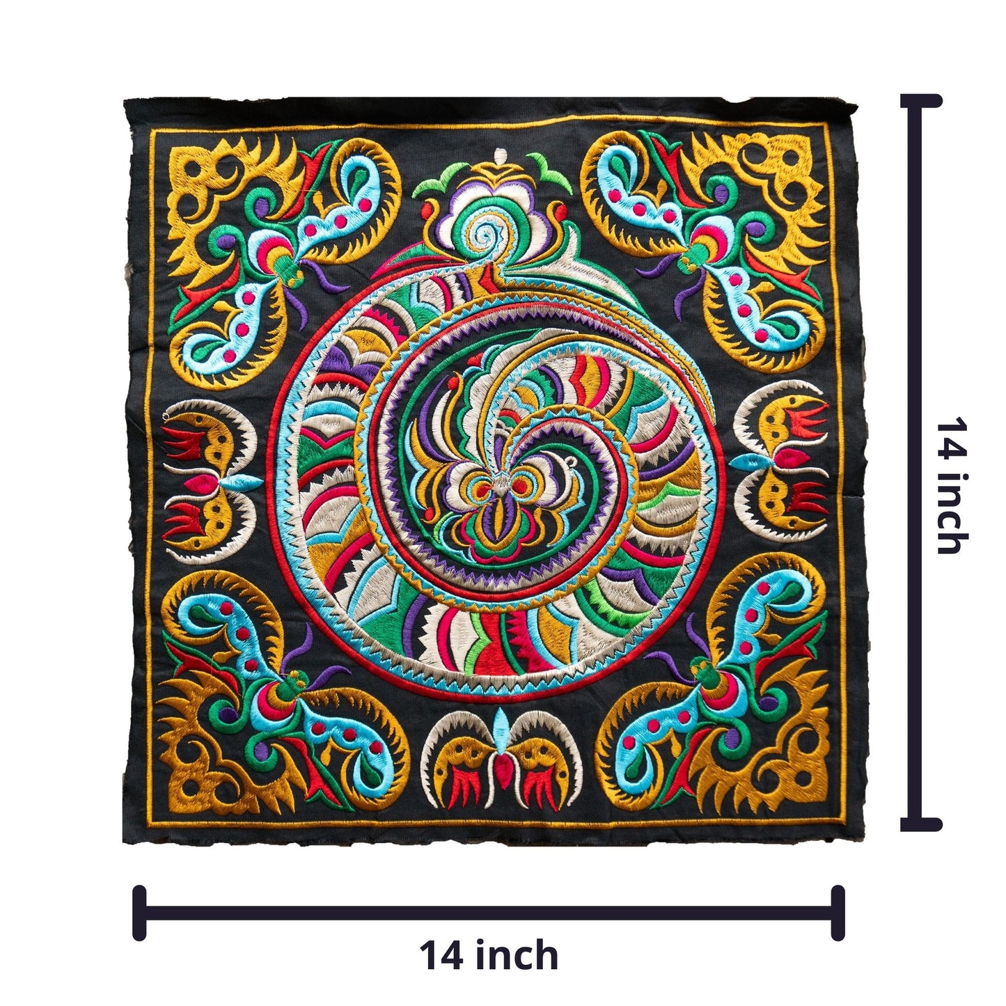 Colorful Snake Embroidered Fabric