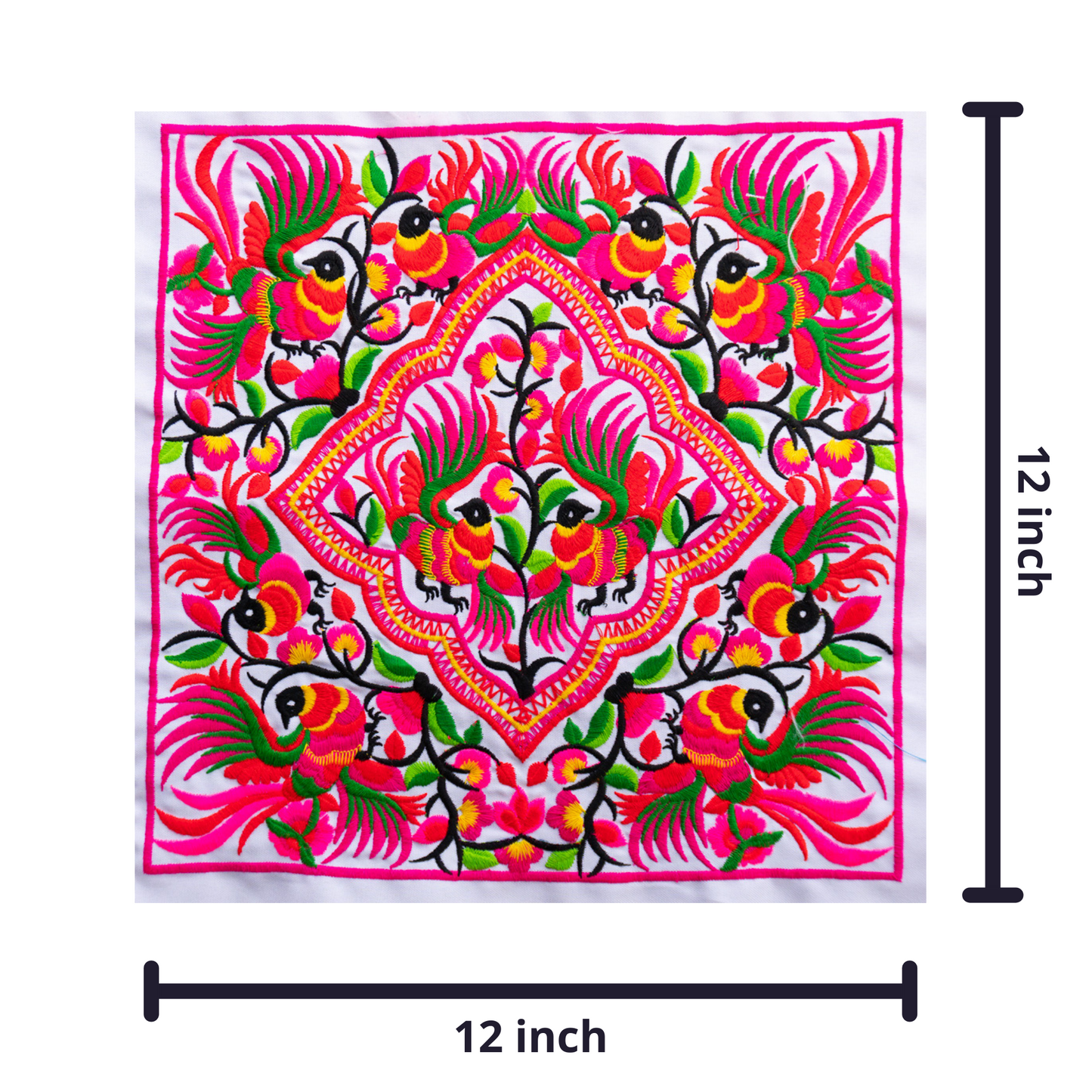 Peacock Hmong Embroidered Fabric
