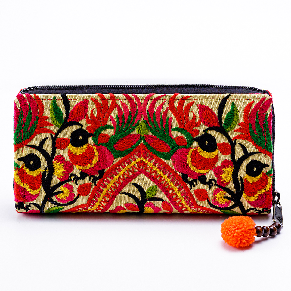 Clutch Wallet with Hmong Tribe Embroidery