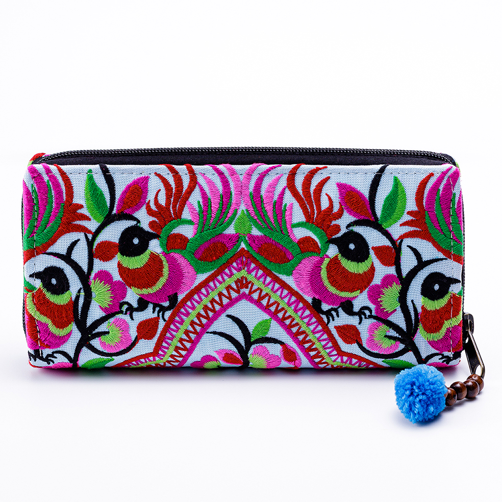 Clutch Wallet with Hmong Tribe Embroidery
