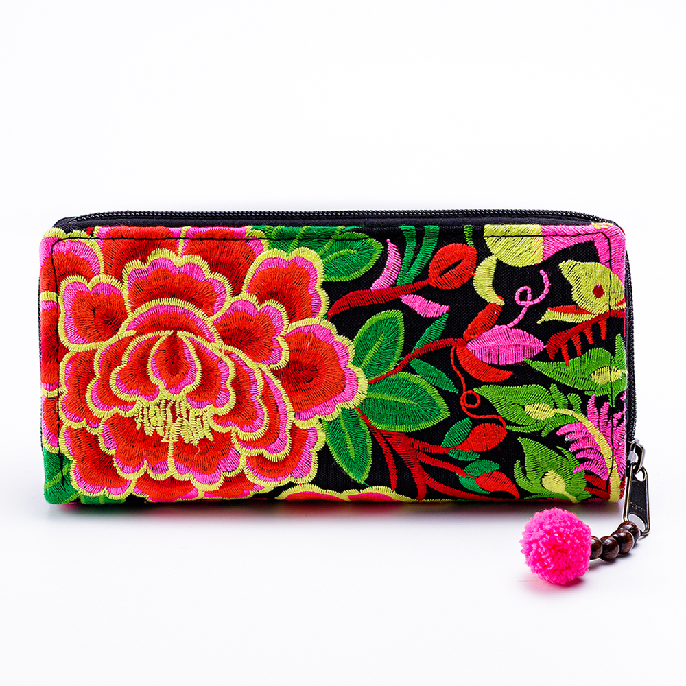 Clutch Wallet with Hmong Tribe Embroidery