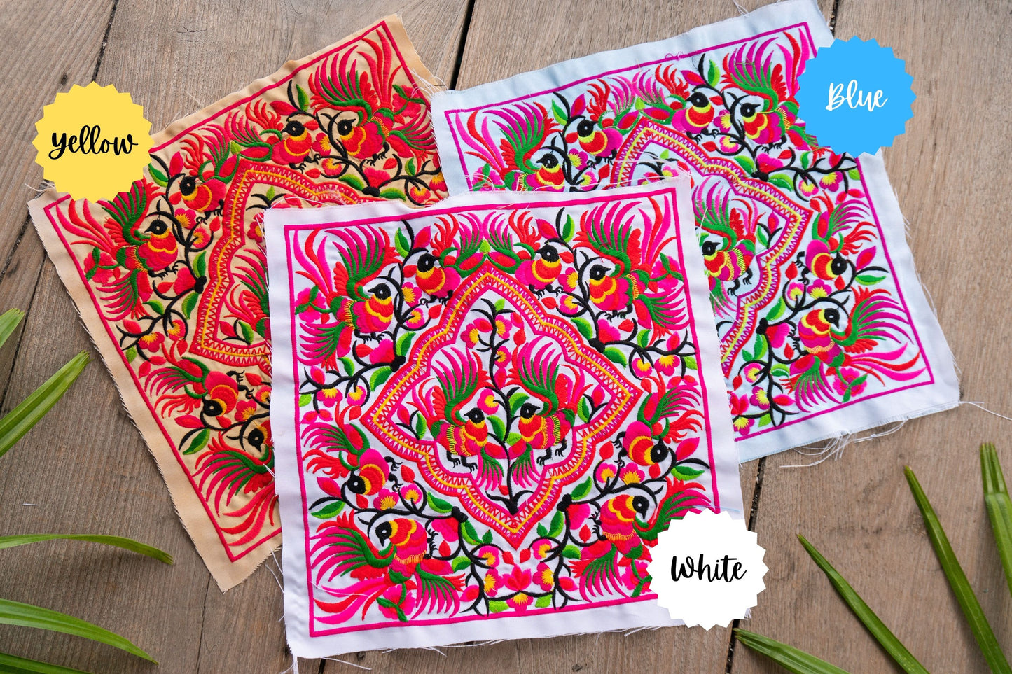 Peacock Hmong Embroidered Fabric