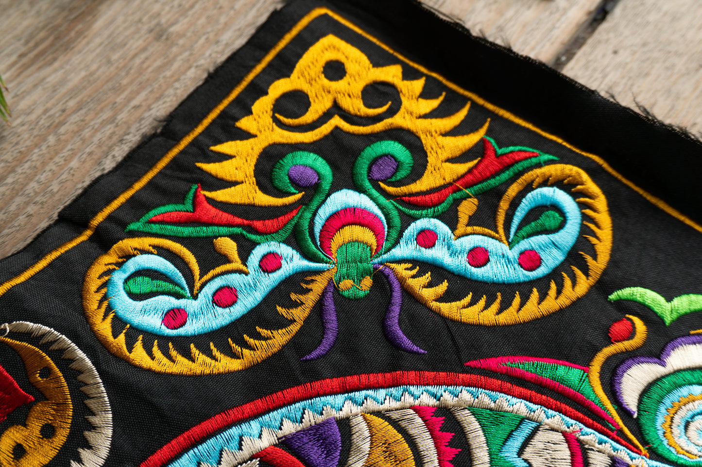 Colorful Snake Embroidered Fabric