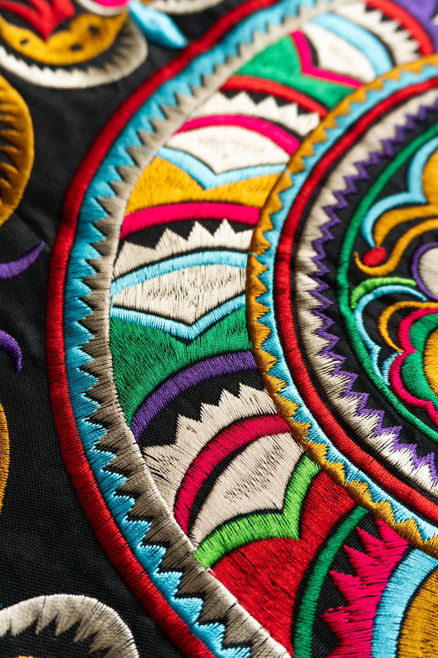 Colorful Snake Embroidered Fabric