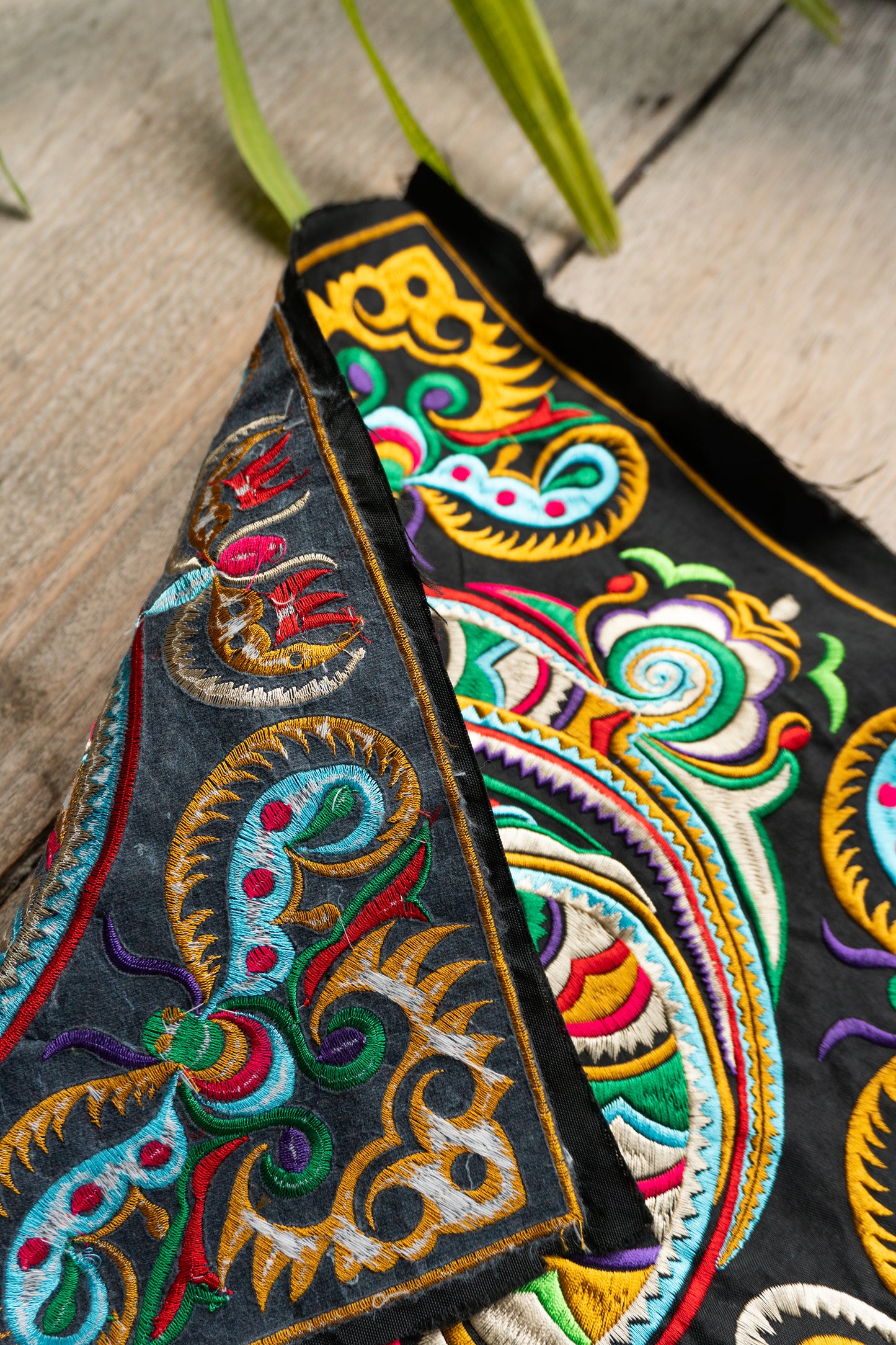 Colorful Snake Embroidered Fabric