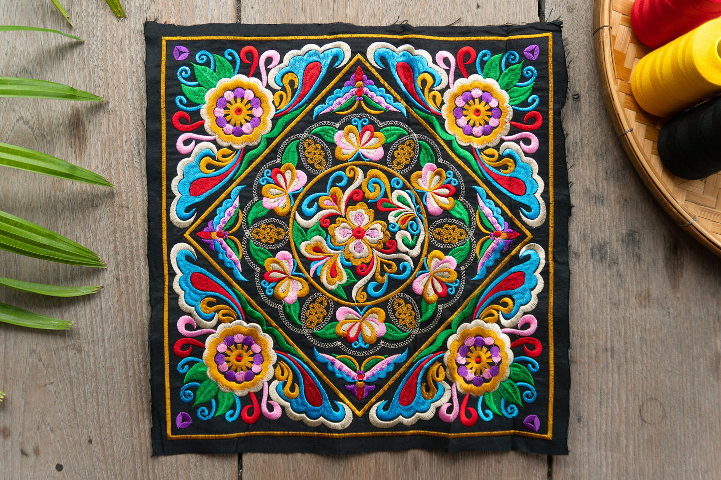 Colorful Butterfly Pattern Hmong Embroidered Textile