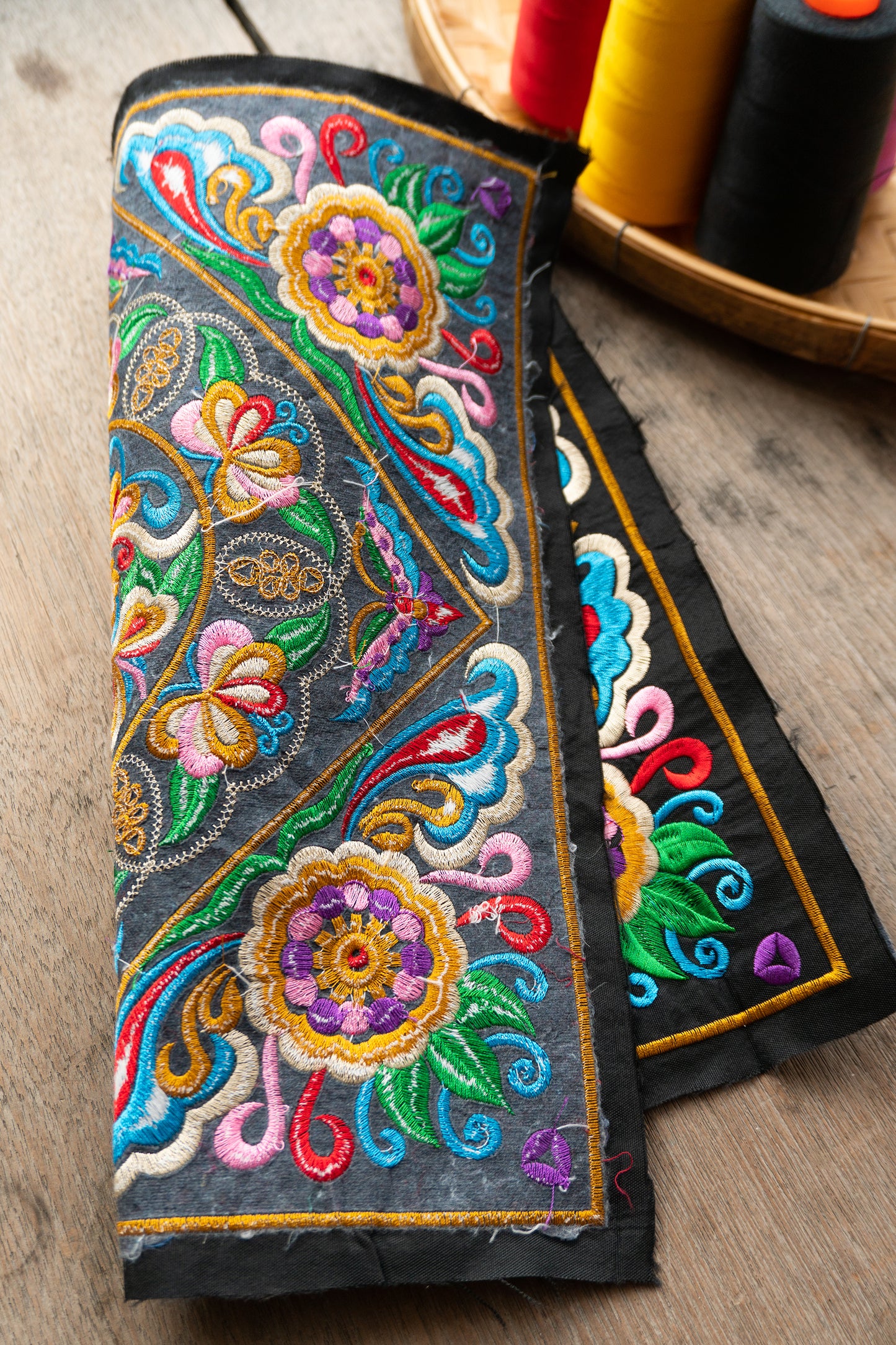 Colorful Butterfly Pattern Hmong Embroidered Textile