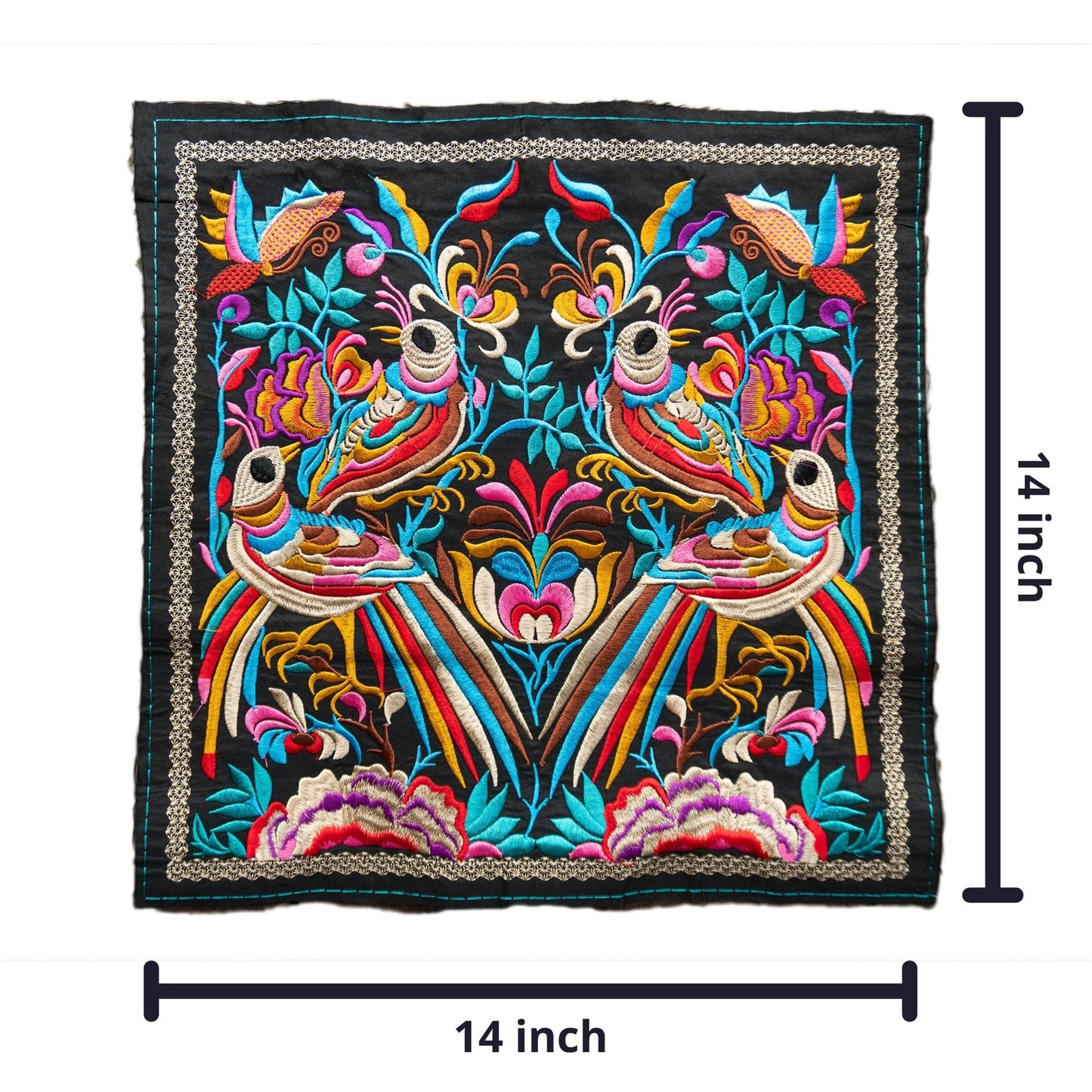 4 Bird Hill Tribe Embroidered Textile