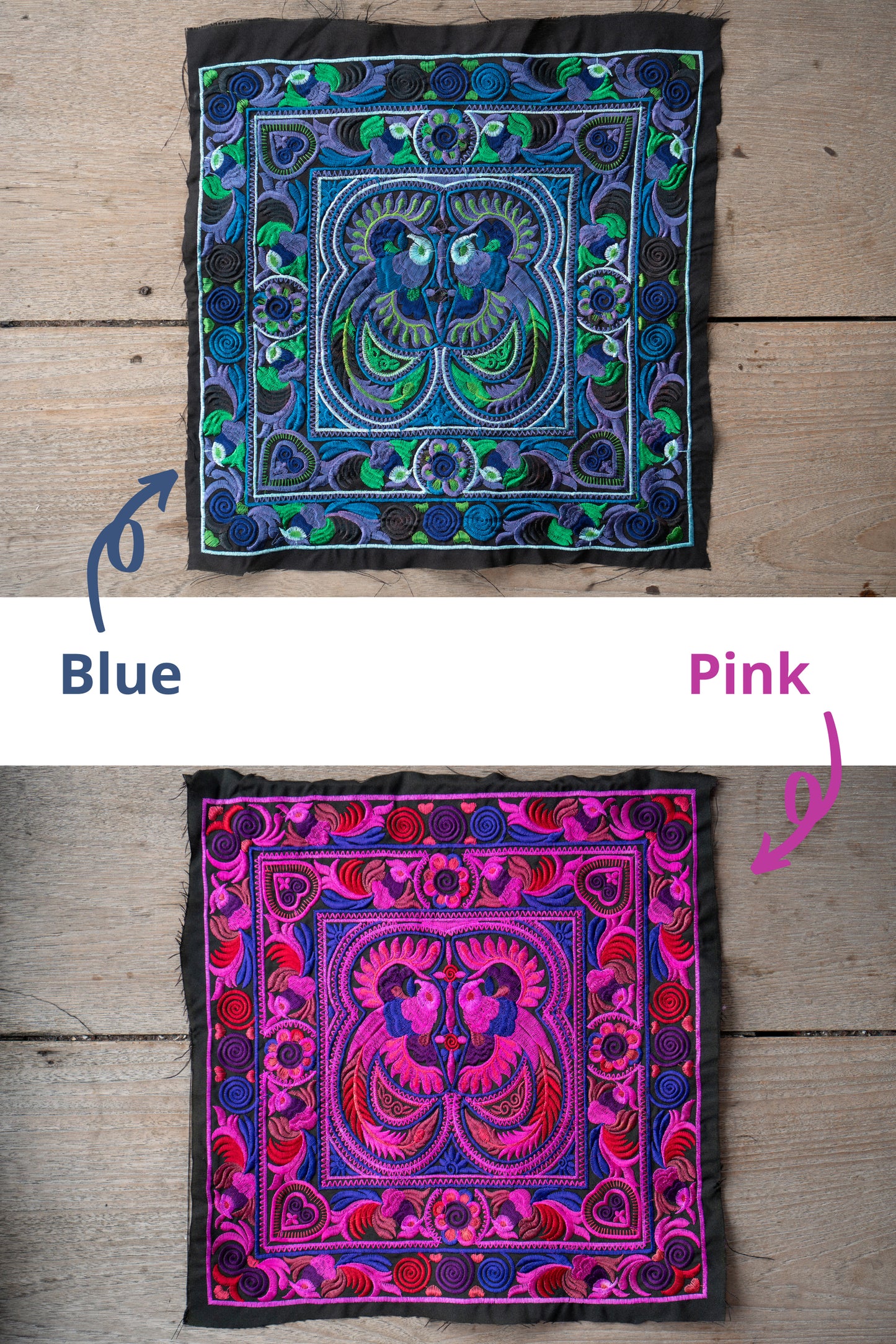 Bird Hmong Tribe Embroidered Textiles from Thailand