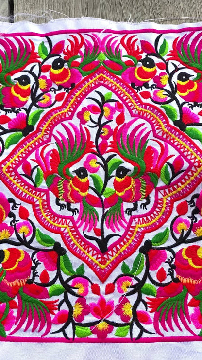 Peacock Hmong Embroidered Fabric