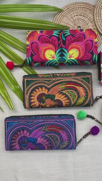 One of a Kind Lisu Fabric Wallet from Thailand