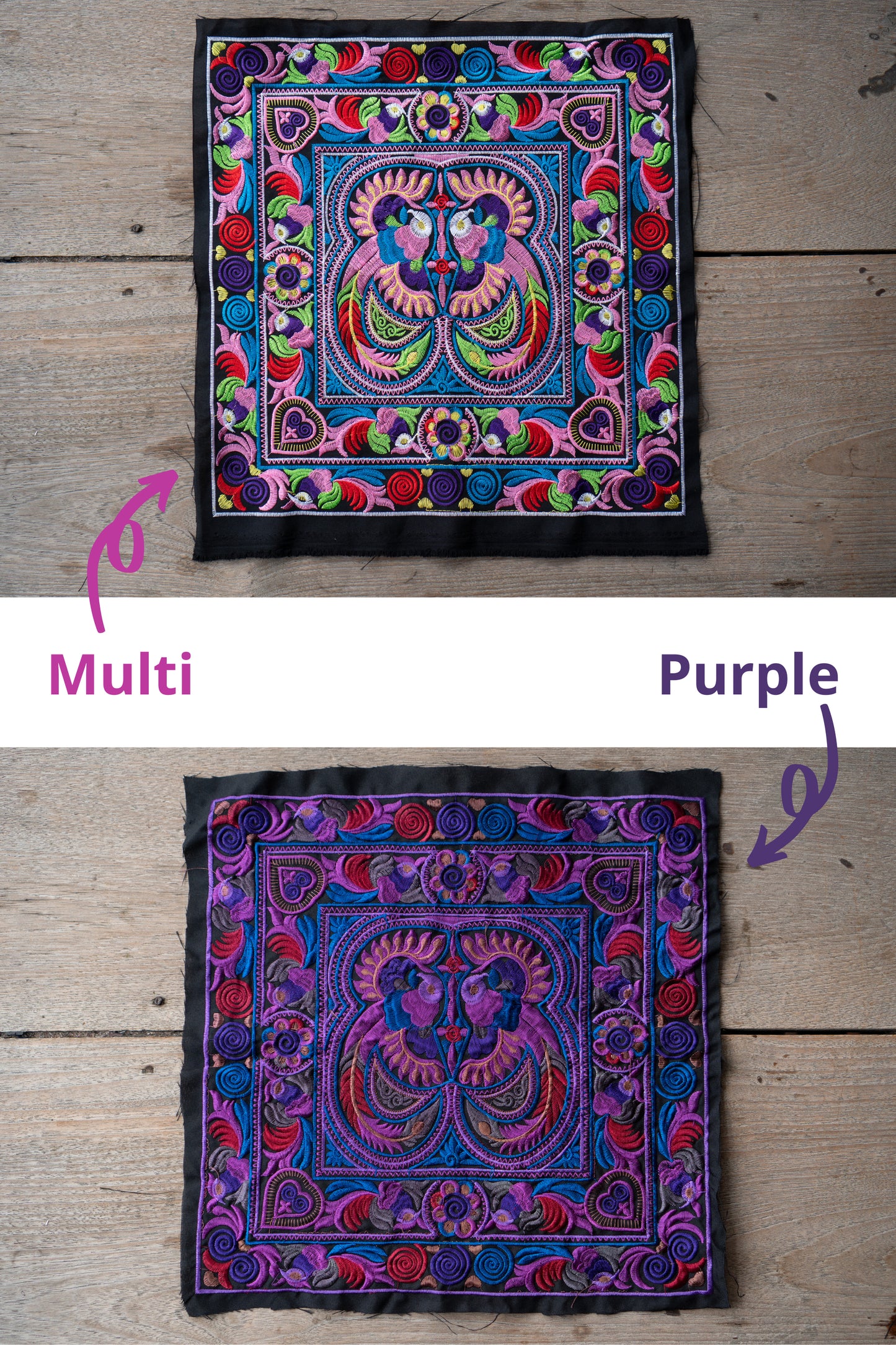 Bird Hmong Tribe Embroidered Textiles from Thailand