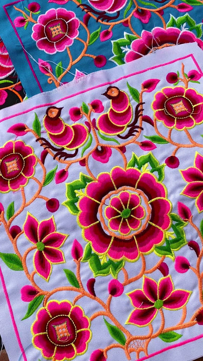 Cocoon Hmong Tribe Embroidered Fabric