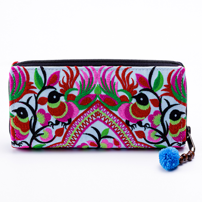 Clutch Wallet with Hmong Tribe Embroidery