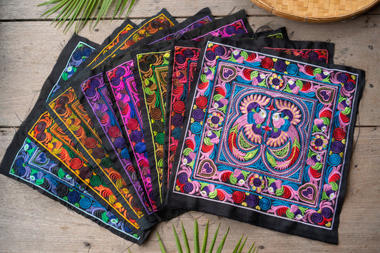 Bird Hmong Tribe Embroidered Textiles from Thailand