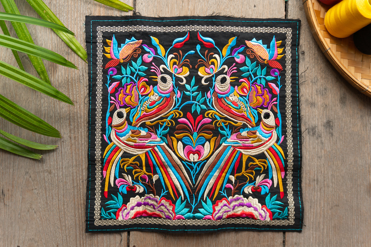 4 Bird Hill Tribe Embroidered Textile