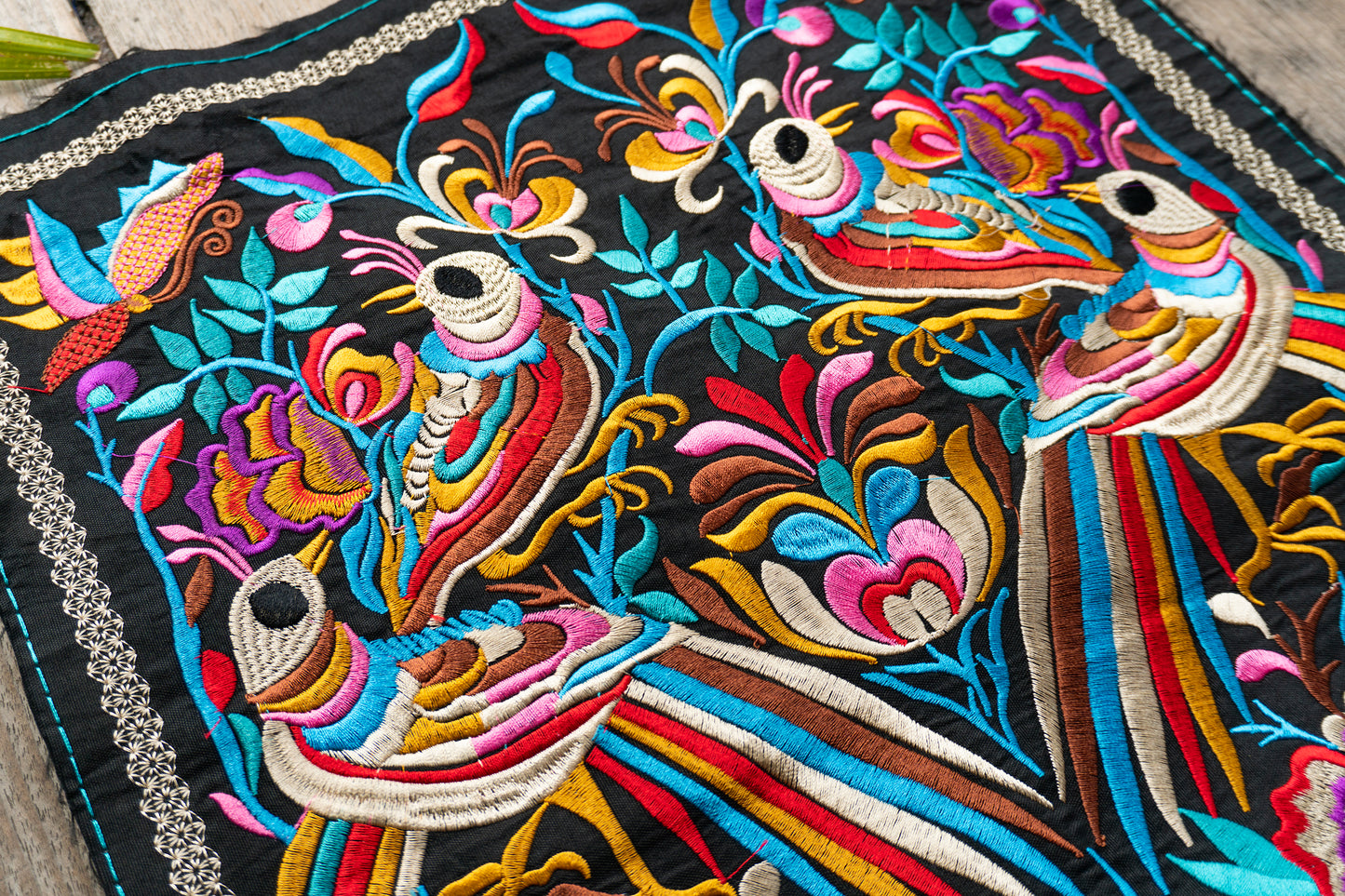4 Bird Hill Tribe Embroidered Textile