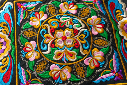 Colorful Butterfly Pattern Hmong Embroidered Textile