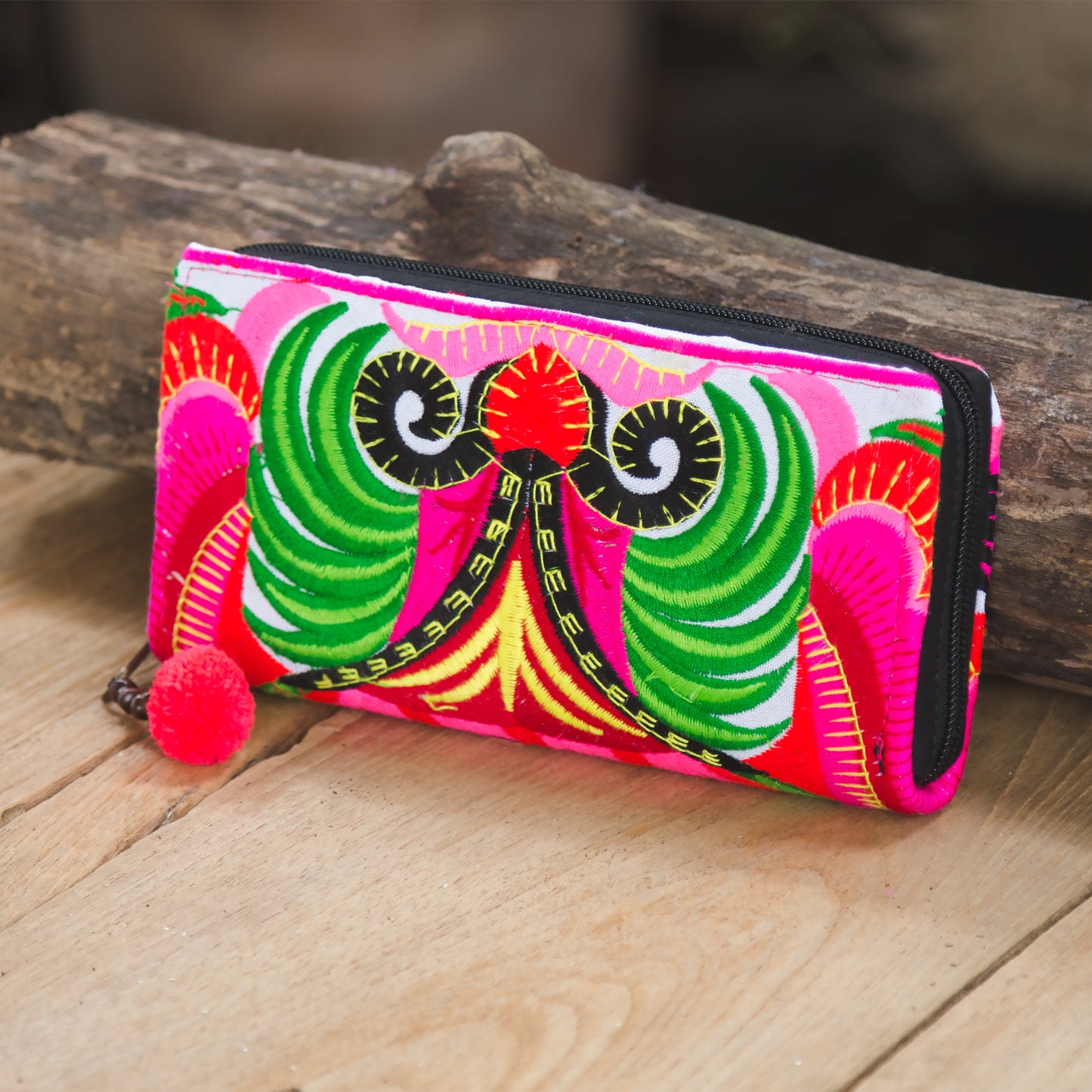 Clutch Wallet with Hmong Tribe Embroidery