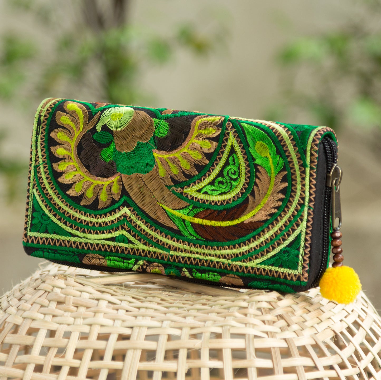 Clutch Wallet with Hmong Tribe Embroidery