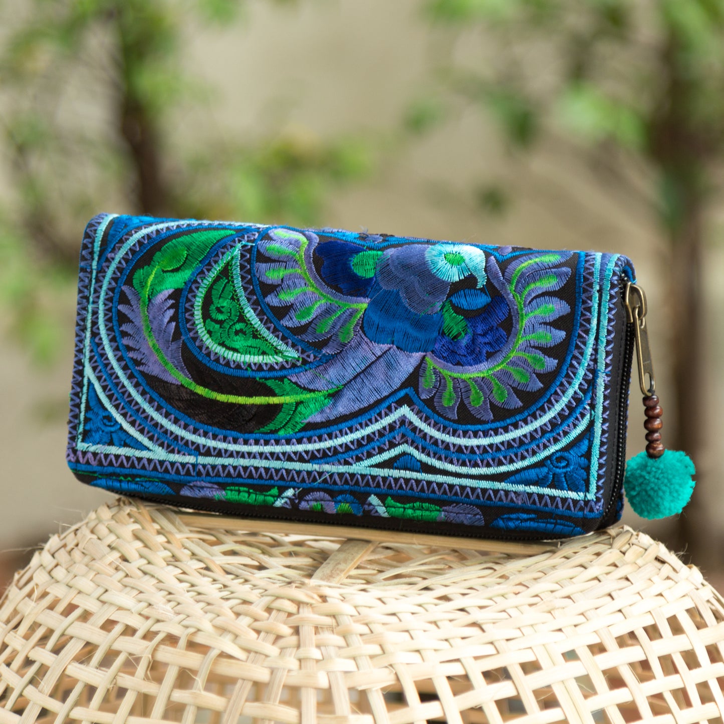 Clutch Wallet with Hmong Tribe Embroidery