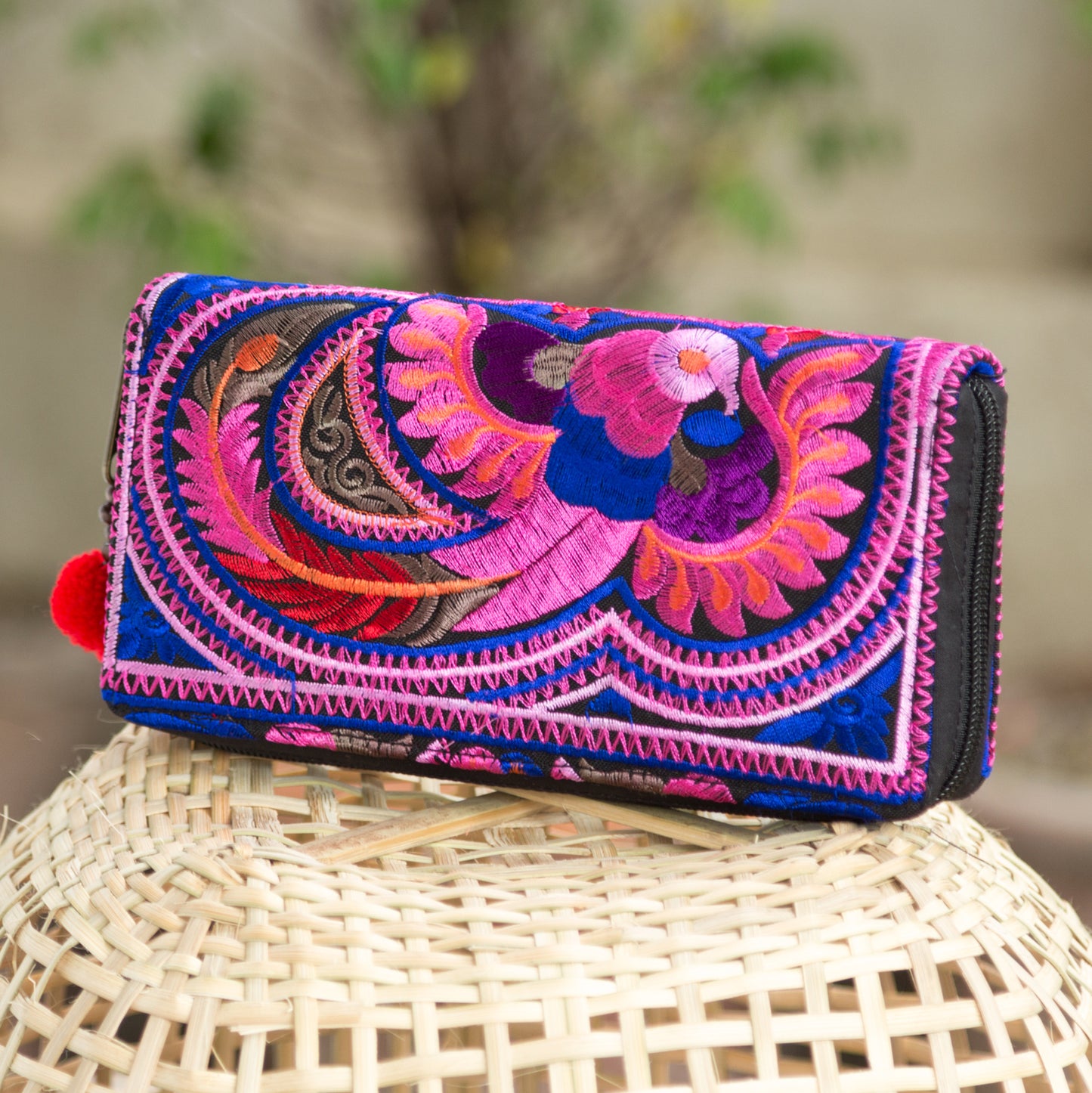 Clutch Wallet with Hmong Tribe Embroidery