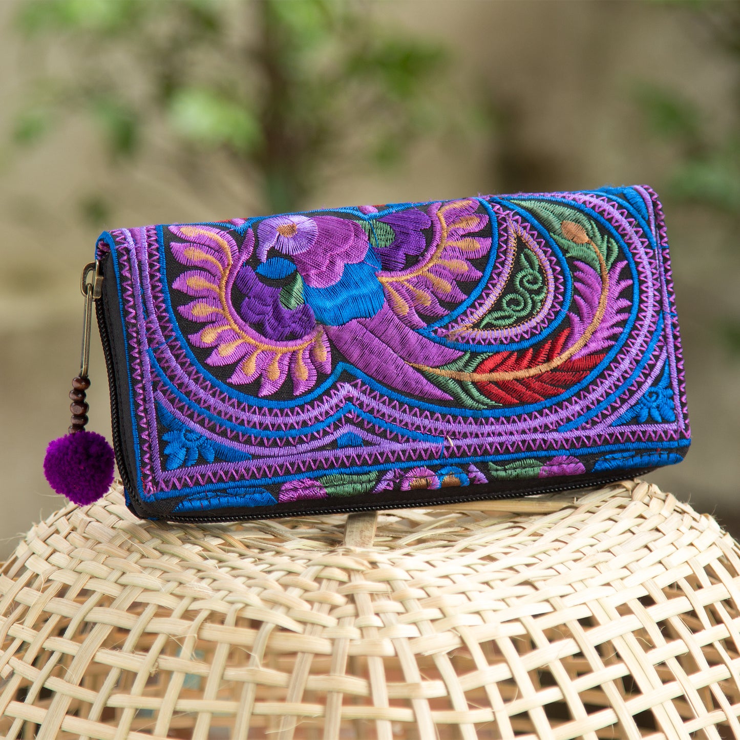 Clutch Wallet with Hmong Tribe Embroidery