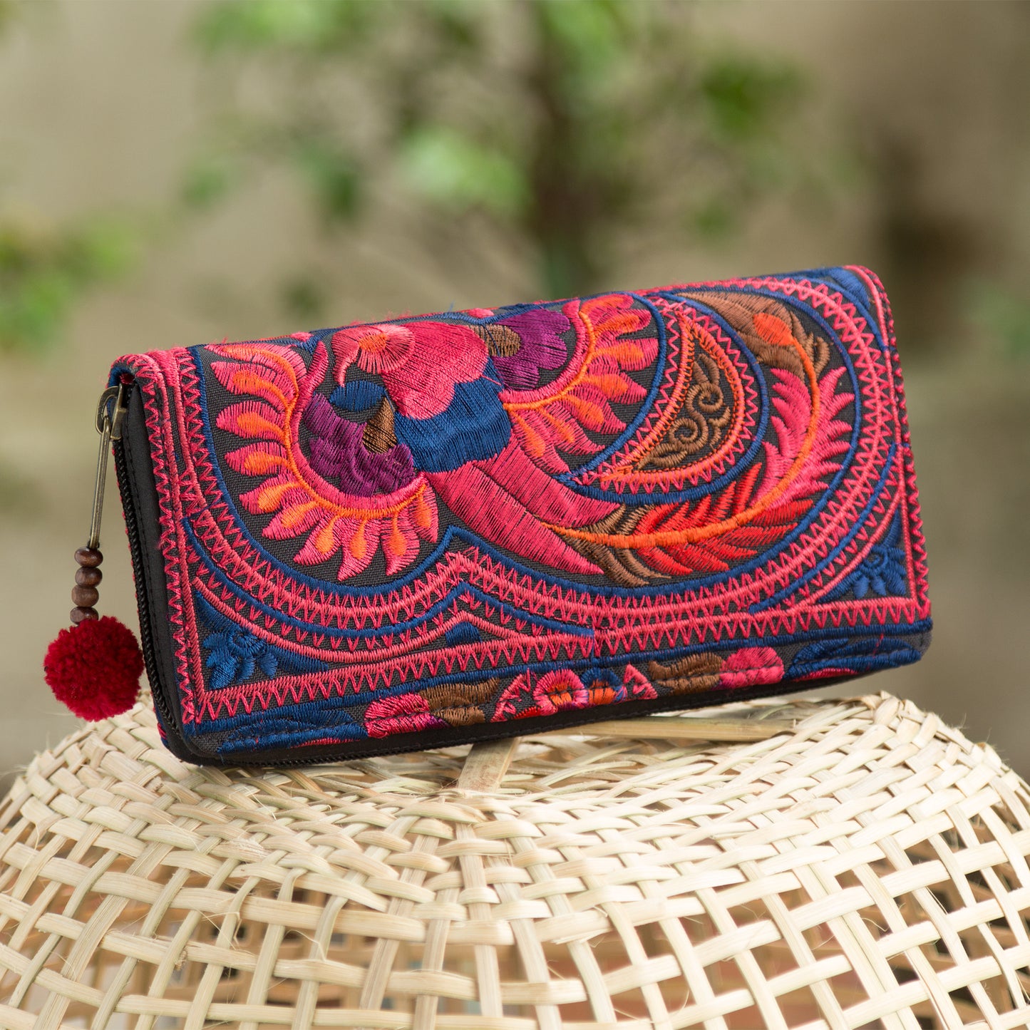 Clutch Wallet with Hmong Tribe Embroidery