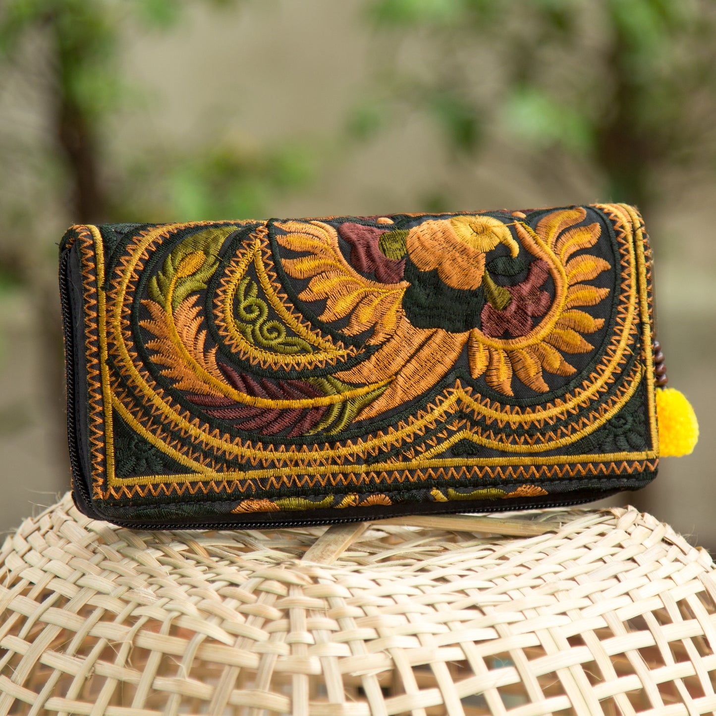 Clutch Wallet with Hmong Tribe Embroidery