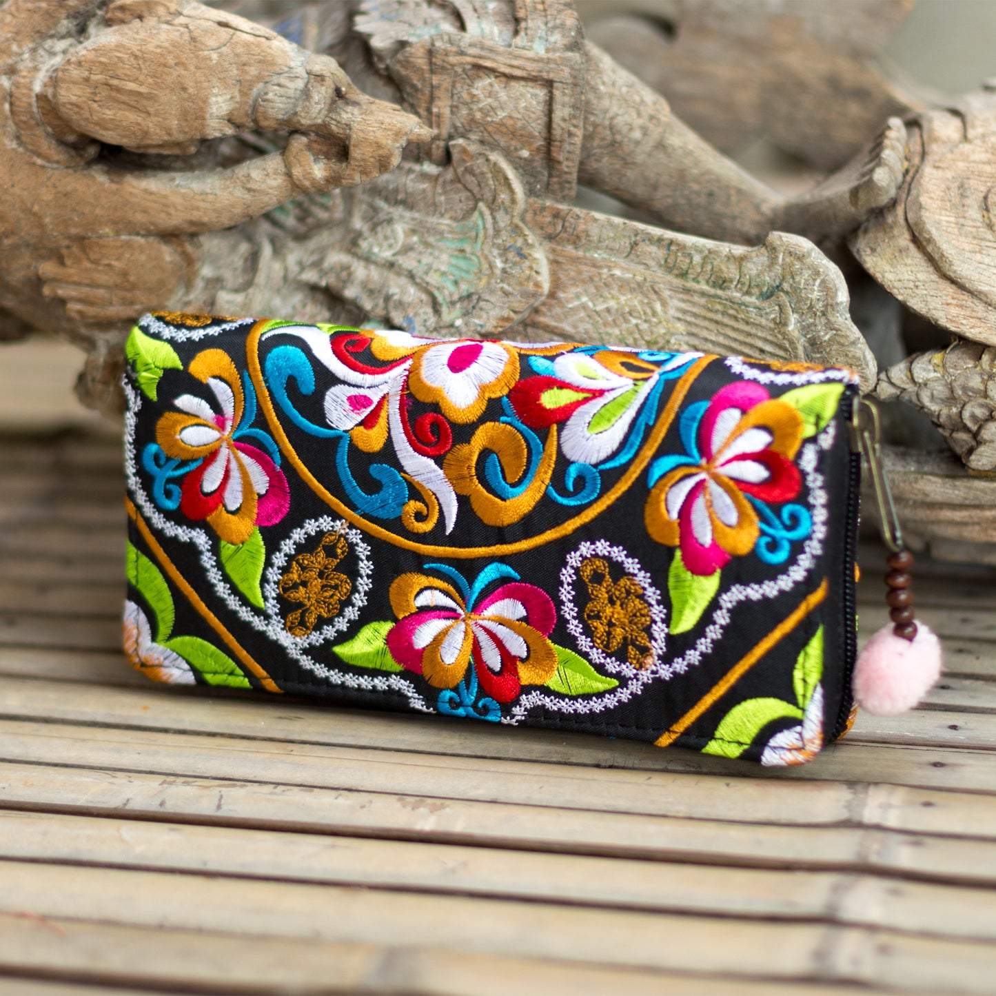 Clutch Wallet with Hmong Tribe Embroidery