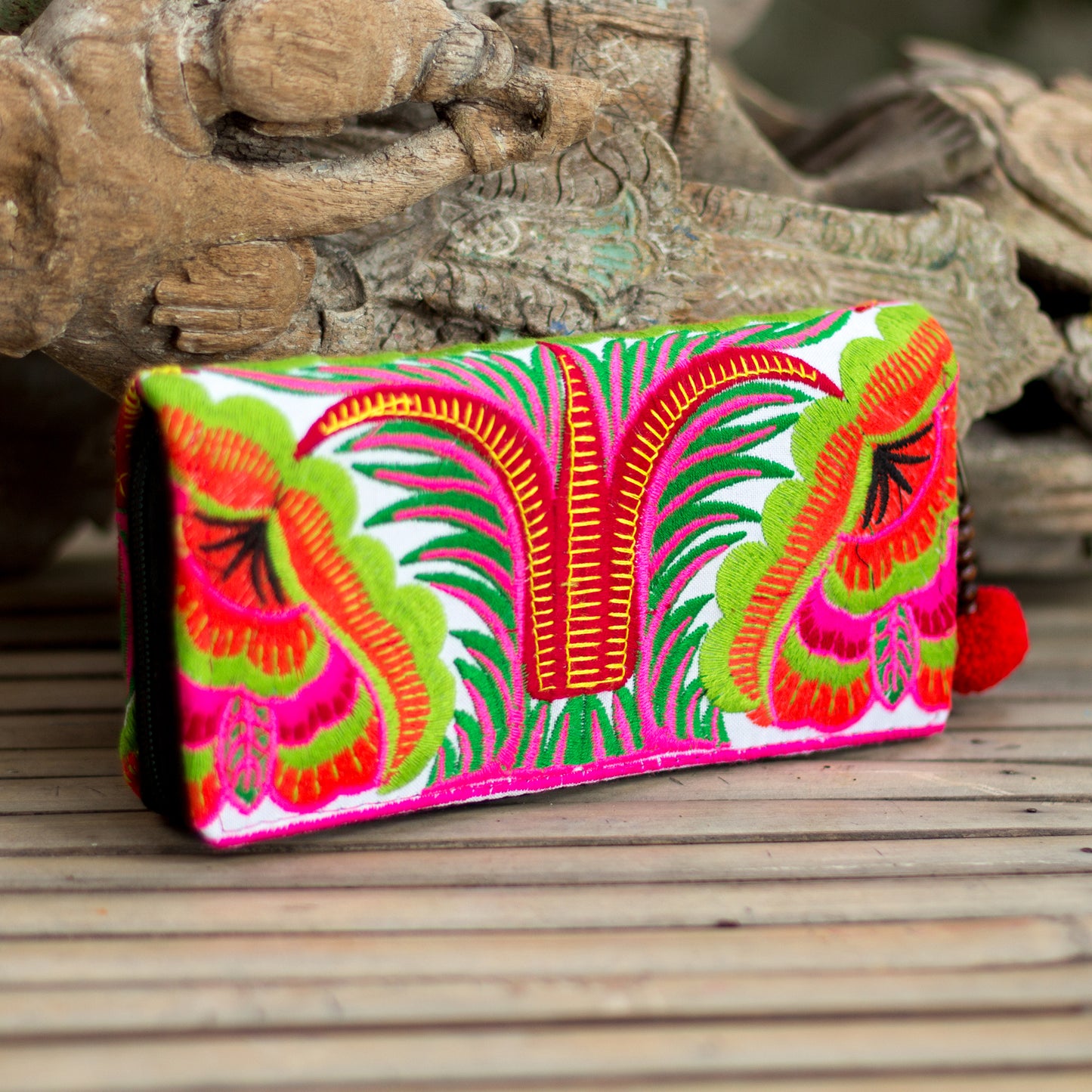 Clutch Wallet with Hmong Tribe Embroidery