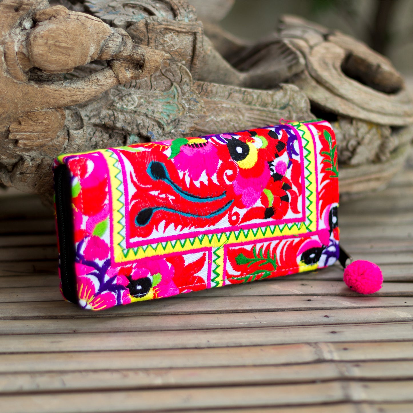 Clutch Wallet with Hmong Tribe Embroidery