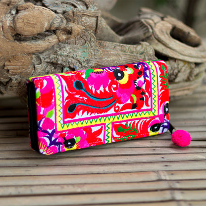 Clutch Wallet with Hmong Tribe Embroidery
