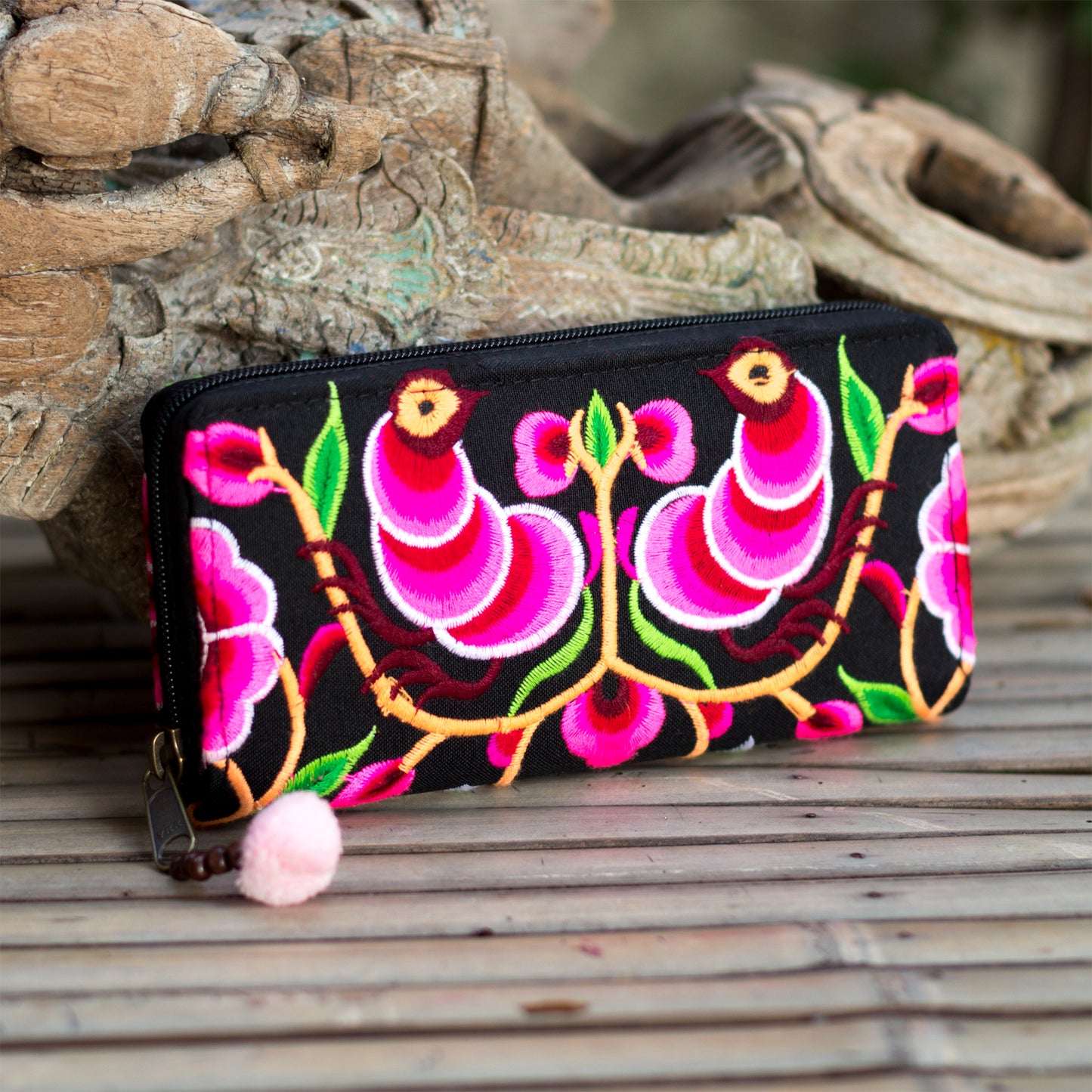Clutch Wallet with Hmong Tribe Embroidery