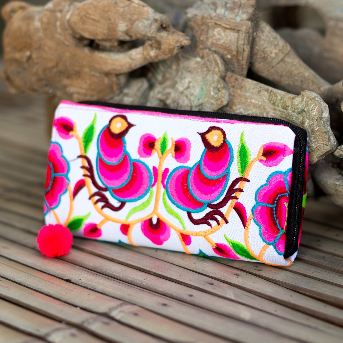 Clutch Wallet with Hmong Tribe Embroidery