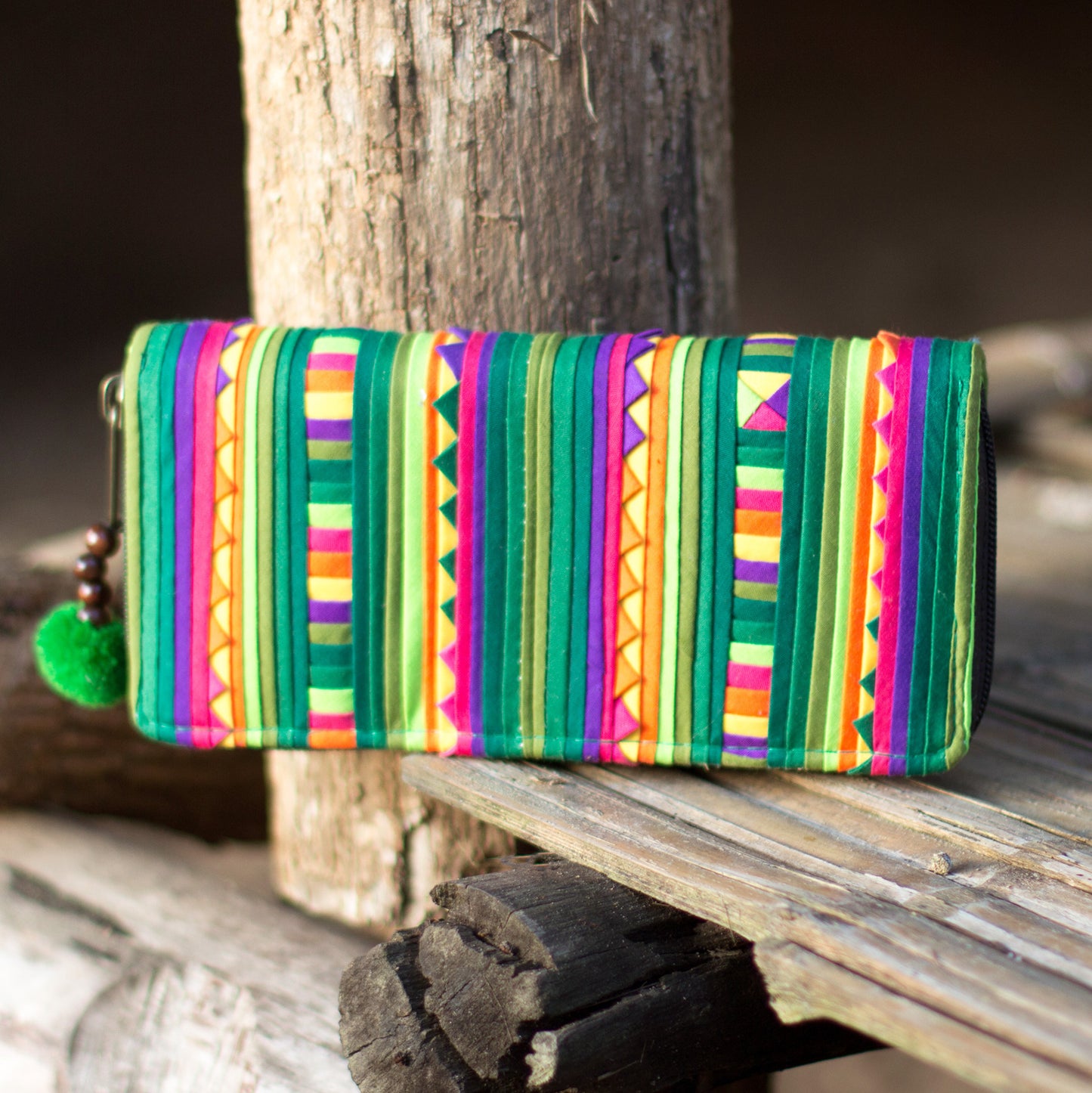 One of a Kind Lisu Fabric Wallet from Thailand