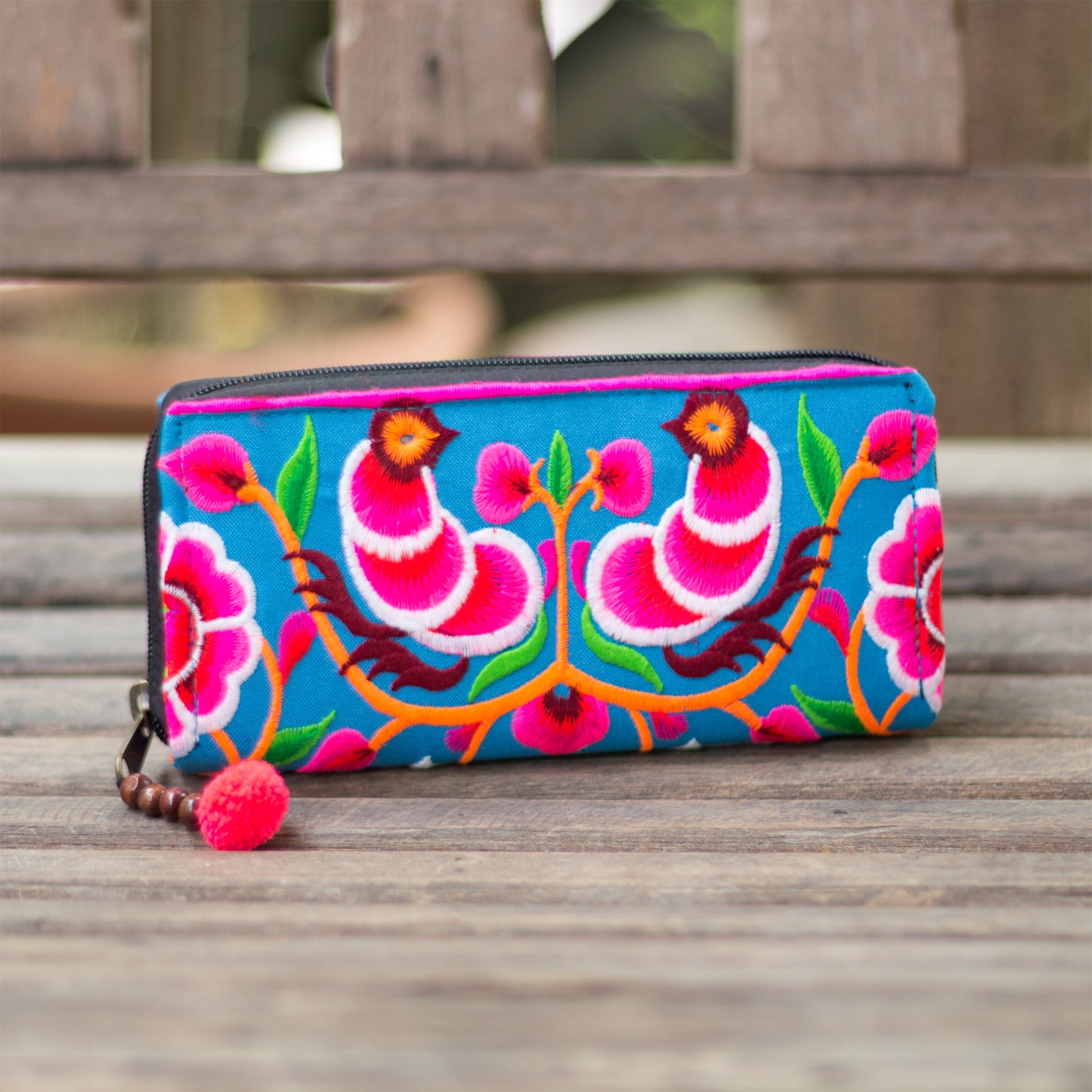 Clutch Wallet with Hmong Tribe Embroidery