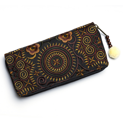 Clutch Wallet with Hmong Tribe Embroidery