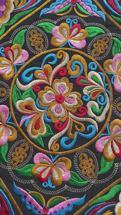 Colorful Butterfly Pattern Hmong Embroidered Textile